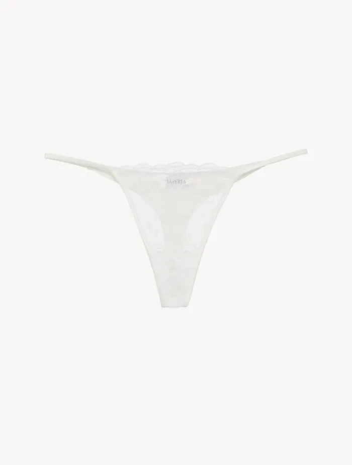 Women Panties La Perla Thong In Lys With Embroidered Tulle