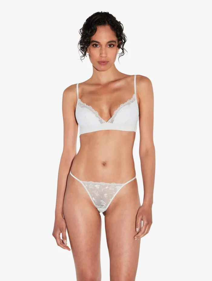 Women Panties La Perla Thong In Lys With Embroidered Tulle