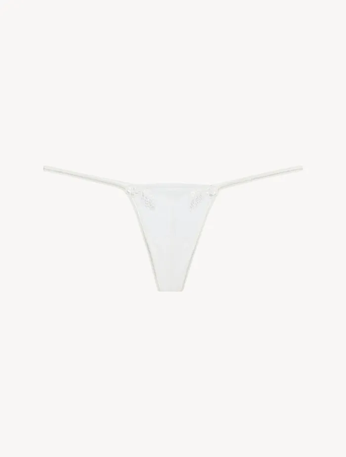 Women Panties La Perla Thong In Offwhite Stretch Tulle