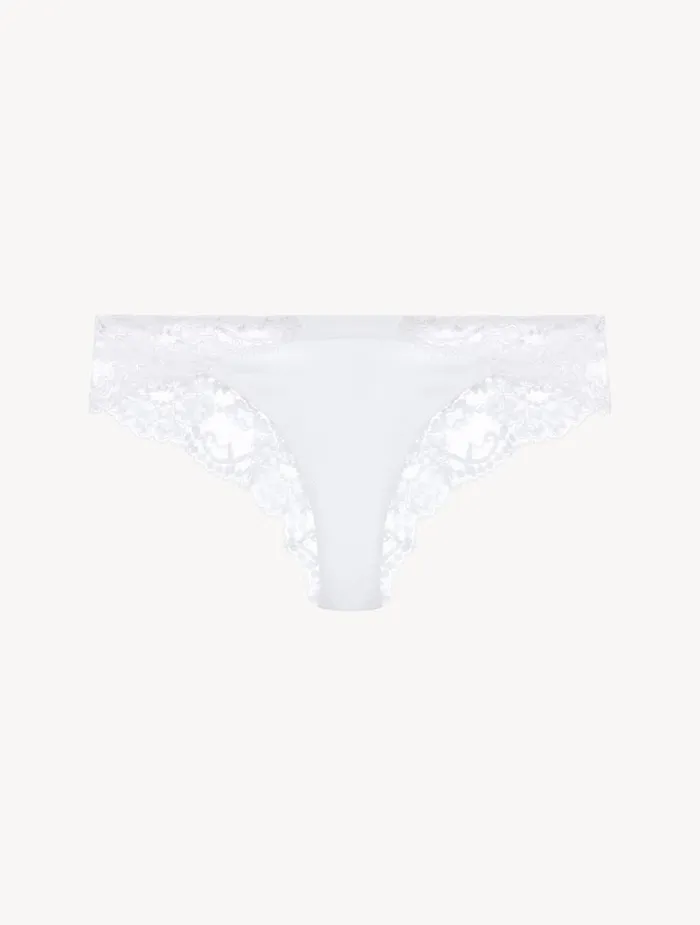 Women Panties La Perla White Cotton Brazilian Briefs