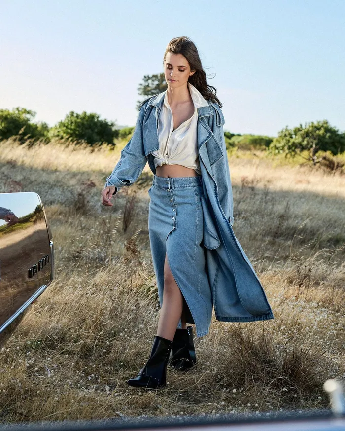 Women Pants and Skirts Belle and Bloom Can039t Forget You Denim Midi Skirt