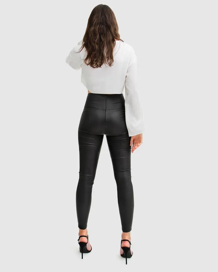 Women Pants and Skirts Belle and Bloom City Slicker Coated Legging 8211 Black