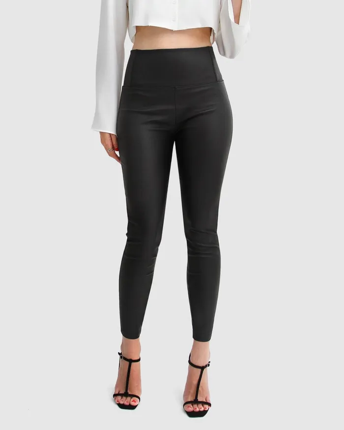 Women Pants and Skirts Belle and Bloom City Slicker Coated Legging 8211 Black