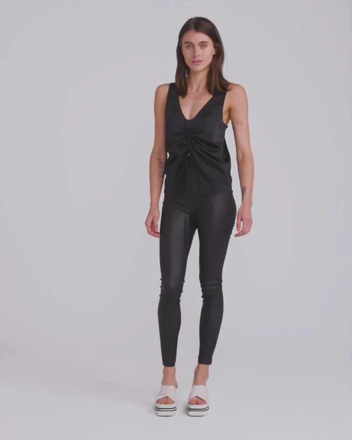 Women Pants and Skirts Belle and Bloom City Slicker Coated Legging 8211 Black