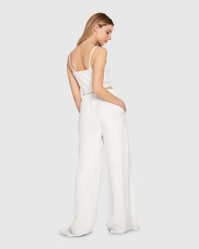 Women Pants and Skirts Belle and Bloom Everywhere All At Once Wide Leg Pant 8211 White
