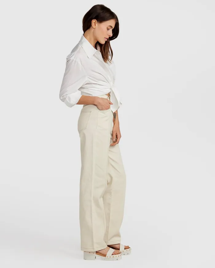 Women Pants and Skirts Belle and Bloom Obsessed Straight Leg Pant 8211 Ivory