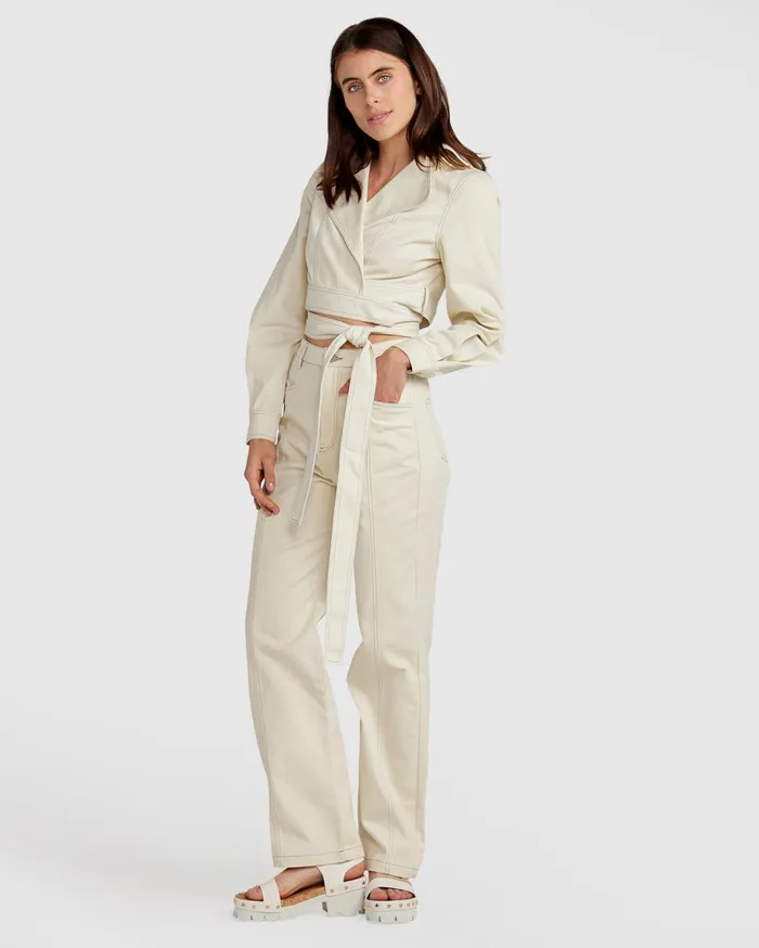 Women Pants and Skirts Belle and Bloom Obsessed Straight Leg Pant 8211 Ivory