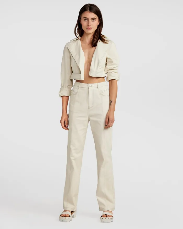 Women Pants and Skirts Belle and Bloom Obsessed Straight Leg Pant 8211 Ivory