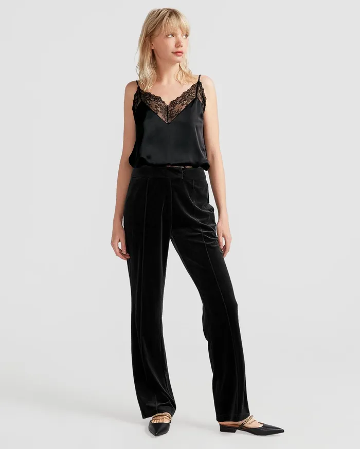 Women Pants and Skirts Belle and Bloom Reverie Velvet Pant 8211 Black