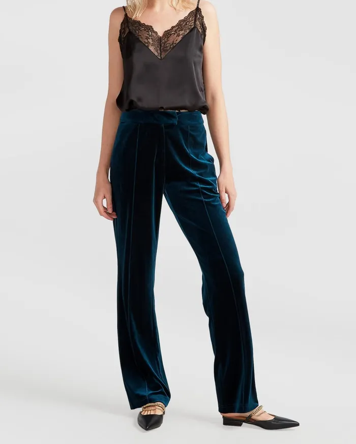 Women Pants and Skirts Belle and Bloom Reverie Velvet Pant 8211 Dark Teal