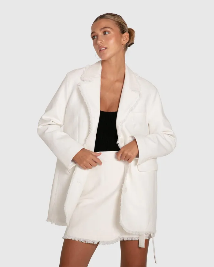 Women Pants and Skirts Belle and Bloom There She Goes Frayed Edge Skirt 8211 Cream
