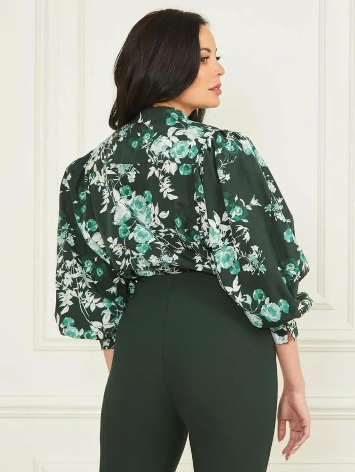 Women Petal Pose Yvonne Blouse Petal Pose Chenille Green Marciano Tops And Sweaters Women Petal Pose Yvonne Blouse Petal Pose Chenille Green Marciano Tops And Sweaters