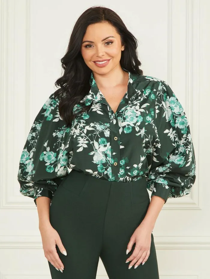 Women Petal Pose Yvonne Blouse Petal Pose Chenille Green Marciano Tops And Sweaters Women Petal Pose Yvonne Blouse Petal Pose Chenille Green Marciano Tops And Sweaters