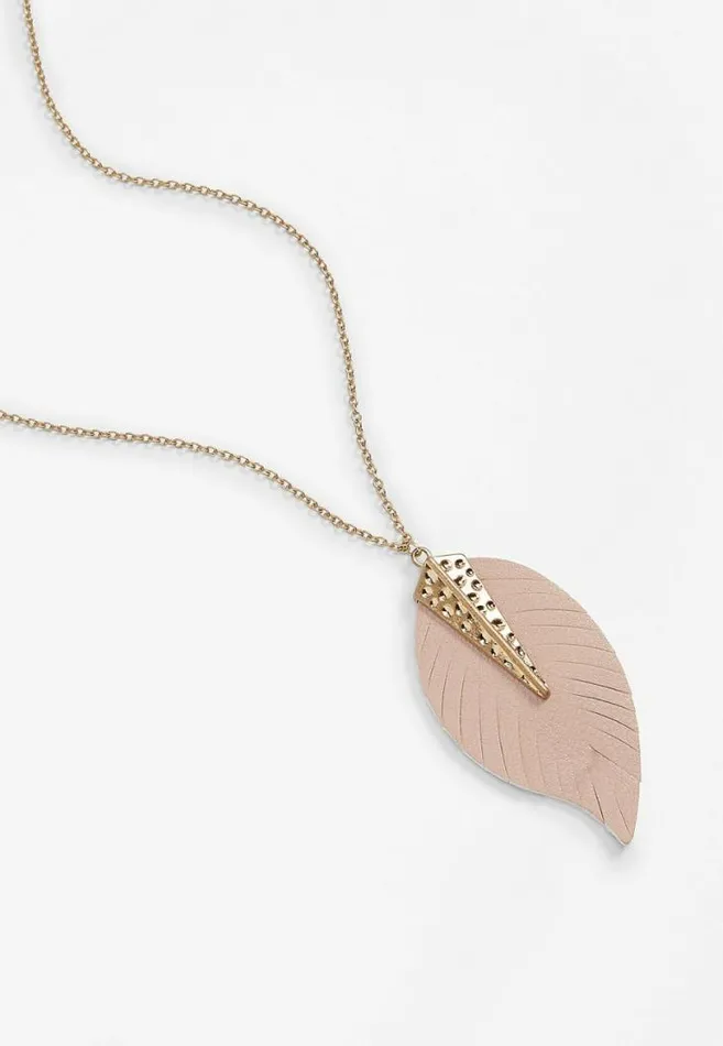 Women Pink Feather Necklace Maurices Jewelry