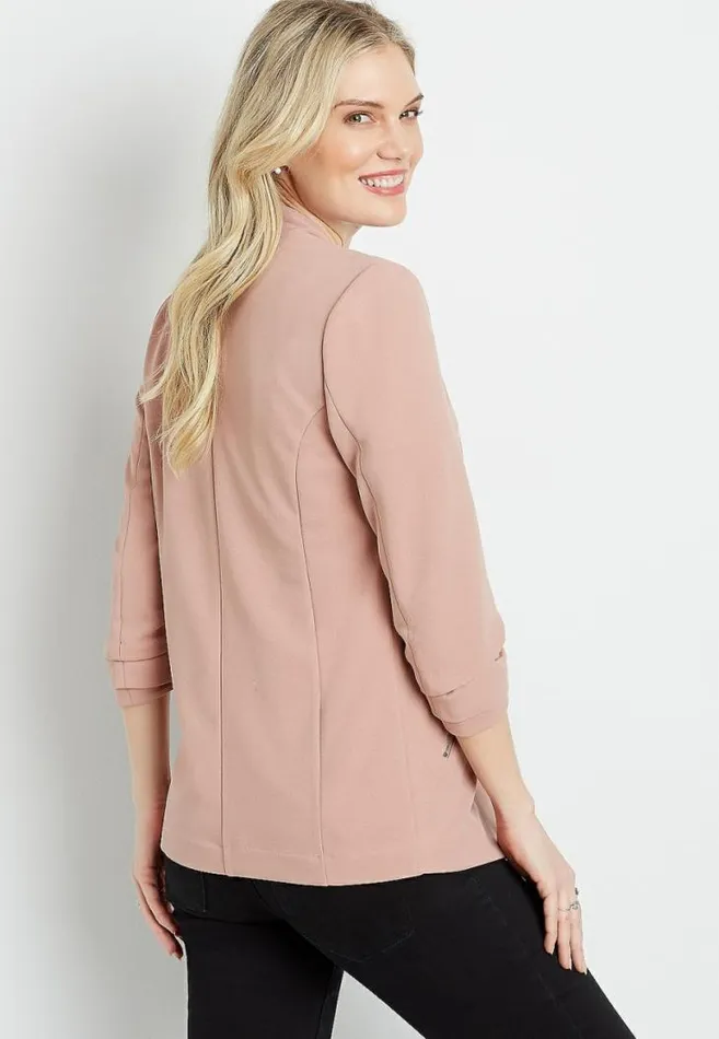Women Pink Open Front Blazer Maurices Tops