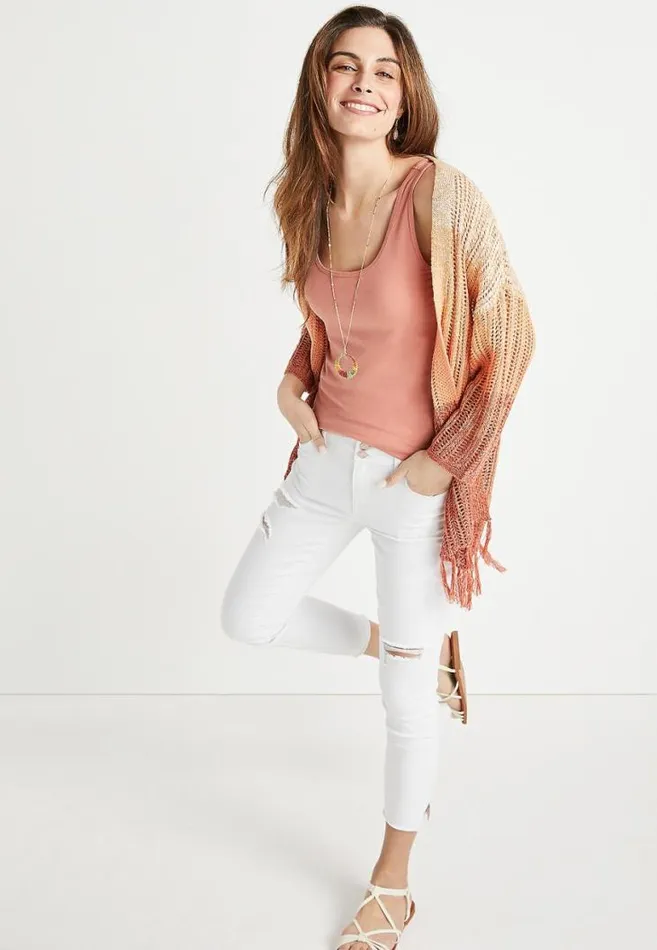 Women Pink Scoop Neck Tank Top Maurices Tops