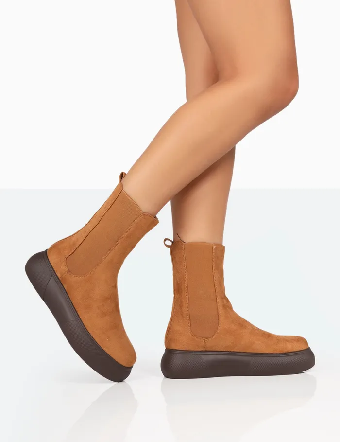 Women Pisa Tan Chunky Rubber Sole Chelsea Boots Brown Public Desire Chunky Boots Women Pisa Tan Chunky Rubber Sole Chelsea Boots Brown Public Desire Chunky Boots