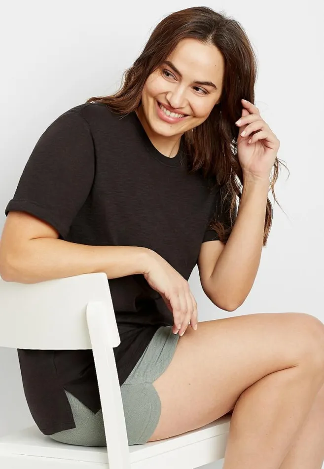 Women Plus Size 247 Boyfriend Crew Neck Tee Maurices Plus Tops