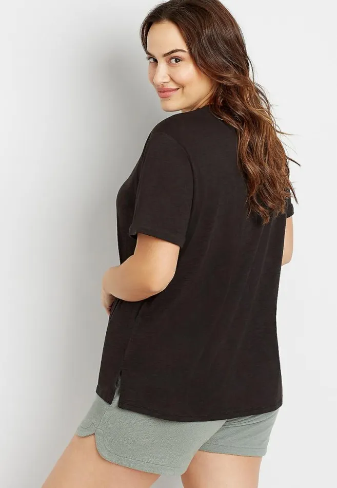 Women Plus Size 247 Boyfriend Crew Neck Tee Maurices Plus Tops