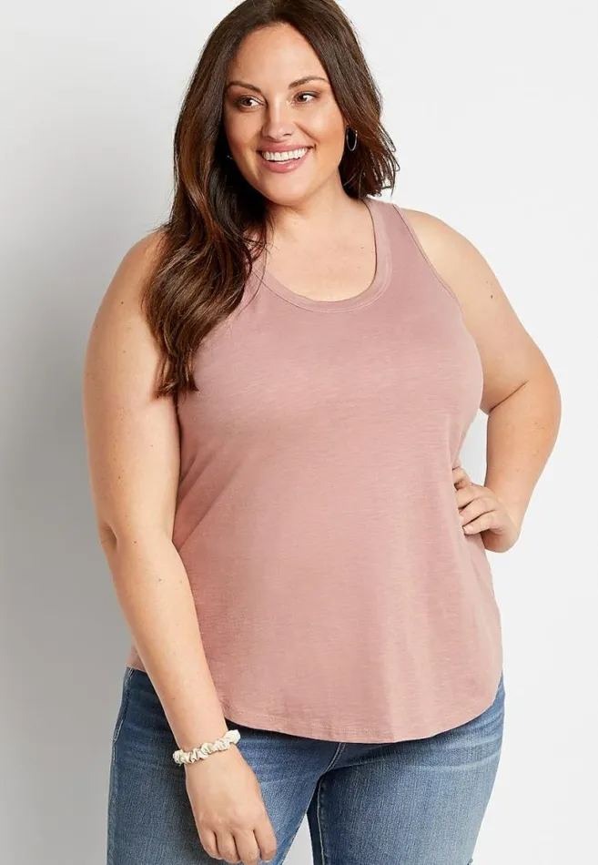 Women Plus Size 247 Pink Classic Tank Top Maurices Plus Tops