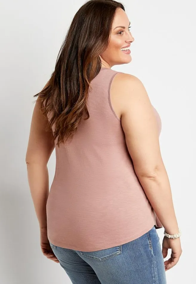 Women Plus Size 247 Pink Classic Tank Top Maurices Plus Tops