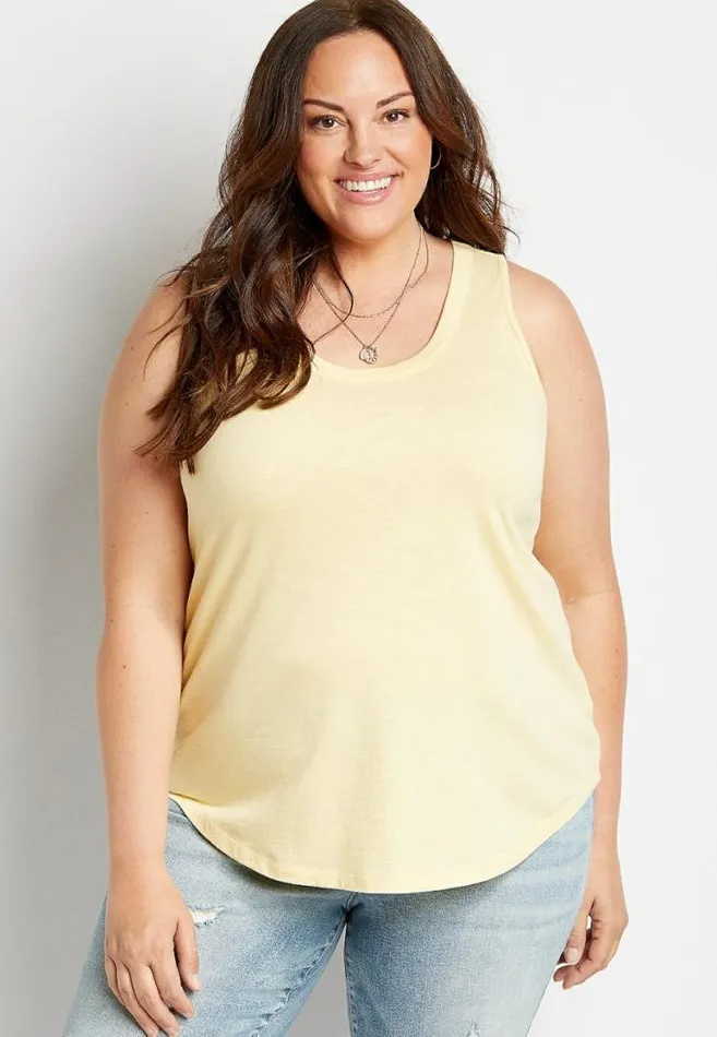 Women Plus Size 247 Yellow Classic Tank Top Maurices Plus Tops