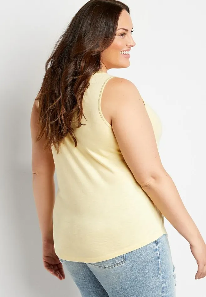 Women Plus Size 247 Yellow Classic Tank Top Maurices Plus Tops