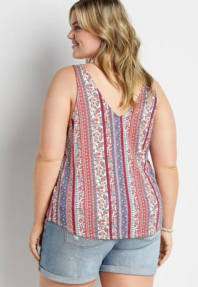 Women Plus Size Americana Henley Tank Top Maurices Plus Tops