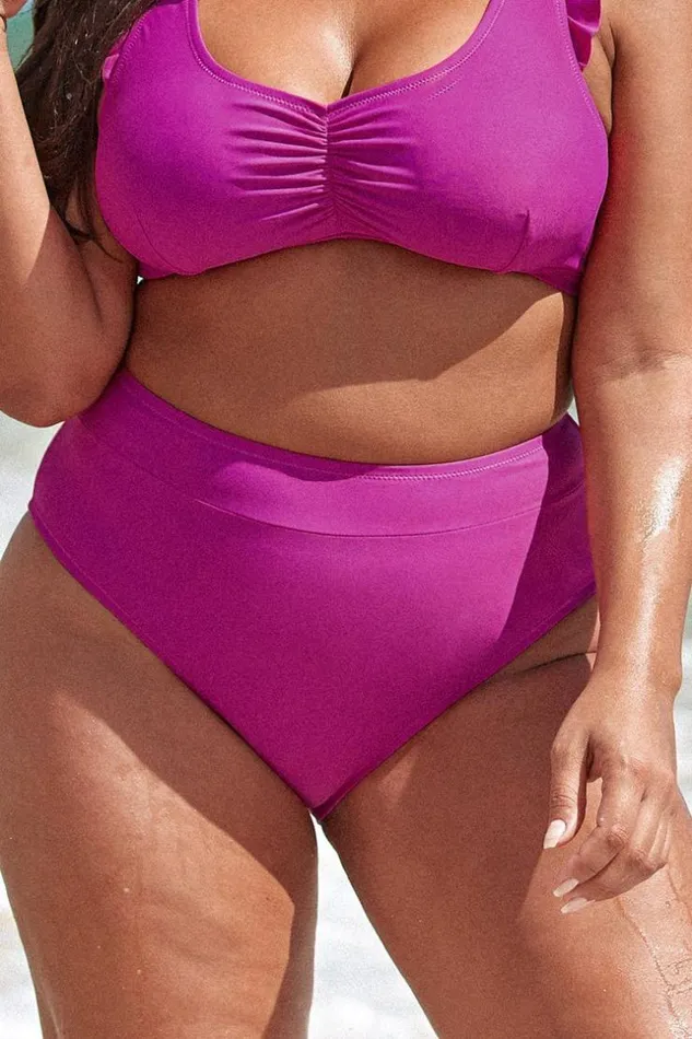 Women Plus Size and Curve Bikinis Cupshe Amira Fuchsia High Waisted Plus Size Bikini Bottom Fuchsia Women Plus Size and Curve Bikinis Cupshe Amira Fuchsia High Waisted Plus Size Bikini Bottom Fuchsia