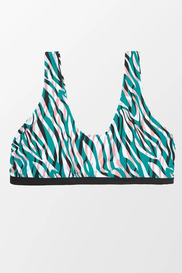 Women Plus Size and Curve Bikinis Cupshe Amiyah Zebra Print Cut Out Plus Size Bikini Top Multicolor