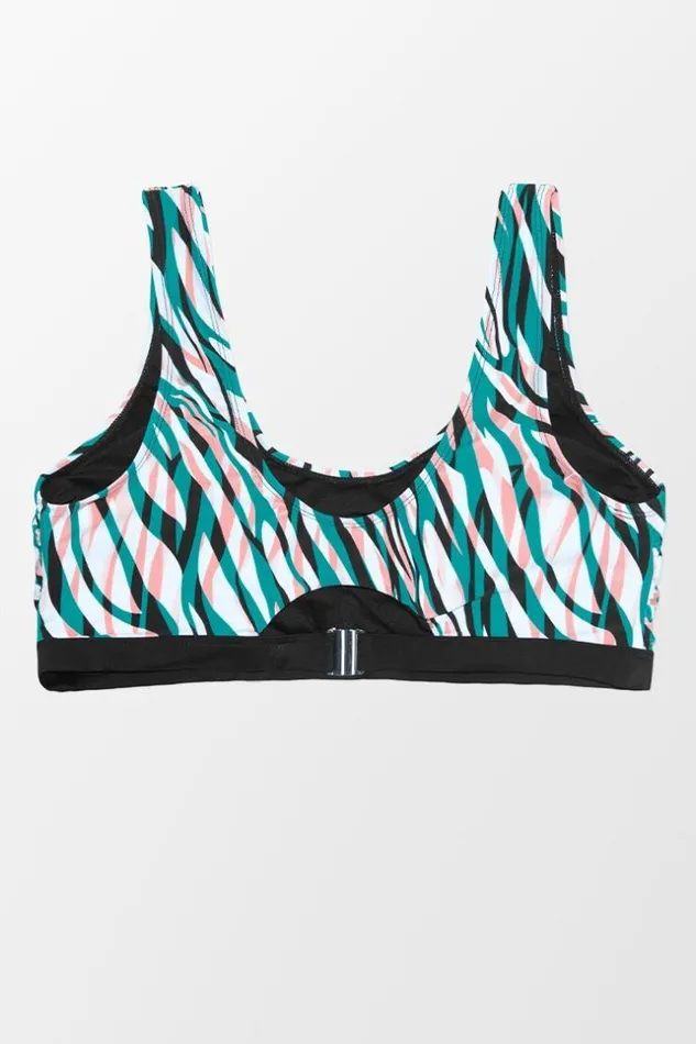 Women Plus Size and Curve Bikinis Cupshe Amiyah Zebra Print Cut Out Plus Size Bikini Top Multicolor