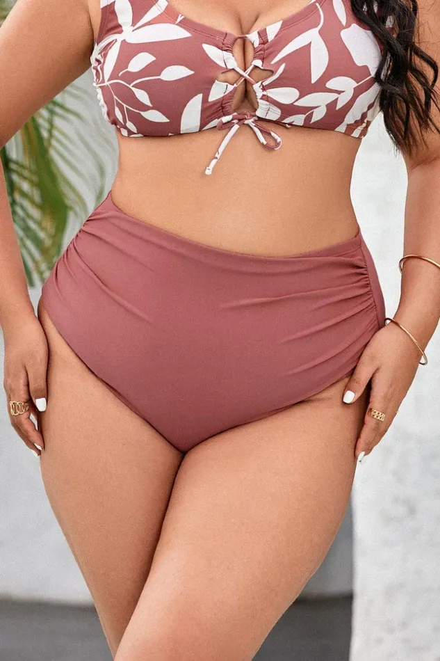 Women Plus Size and Curve Bikinis Cupshe Charmed Romance Shirring High Waist Plus Size Bikini Bottom Rust Women Plus Size and Curve Bikinis Cupshe Charmed Romance Shirring High Waist Plus Size Bikini Bottom Rust