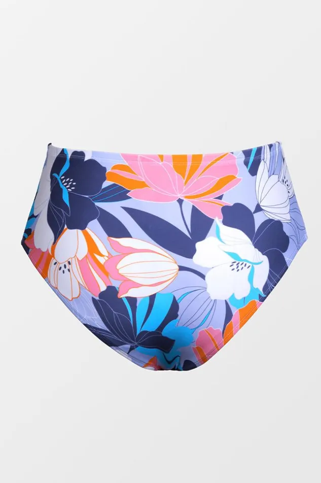 Women Plus Size and Curve Bikinis Cupshe Deep Ocean Side Shirred High Waist Plus Size Bikini Bottom Multicolor