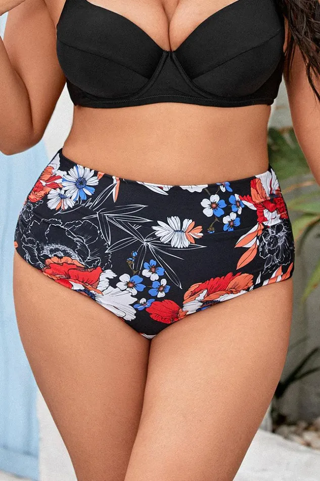 Women Plus Size and Curve Bikinis Cupshe Elizabeth Floral Plus Size Bikini Bottom Multicolor Women Plus Size and Curve Bikinis Cupshe Elizabeth Floral Plus Size Bikini Bottom Multicolor