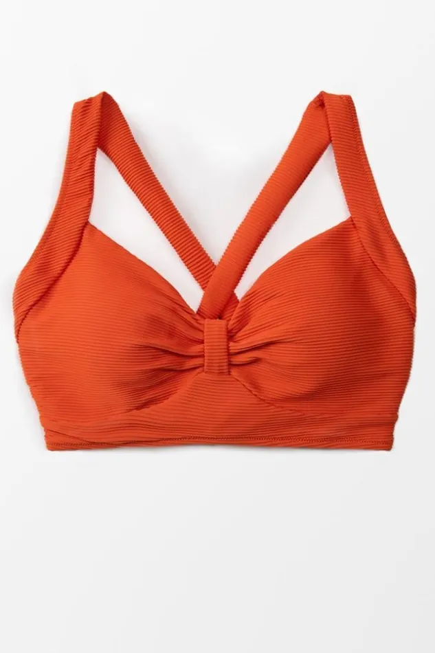 Women Plus Size and Curve Bikinis Cupshe Kora Crisscross Plus Size Bikini Top Orange