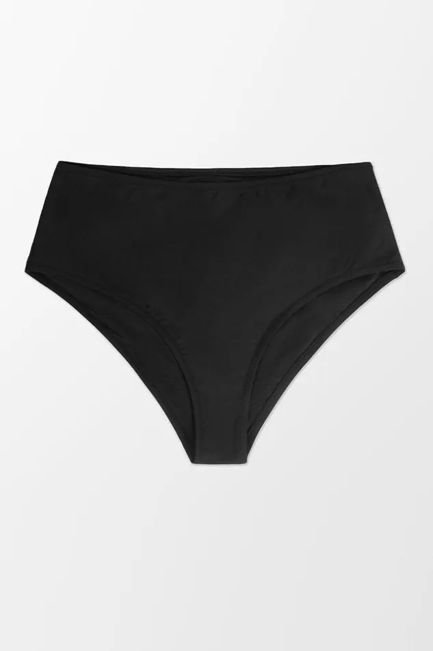 Women Plus Size and Curve Bikinis Cupshe Lucia High Waisted Plus Size Bikini Bottom Black