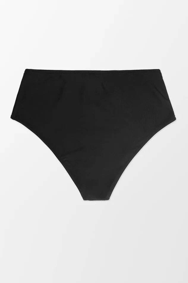 Women Plus Size and Curve Bikinis Cupshe Lucia High Waisted Plus Size Bikini Bottom Black
