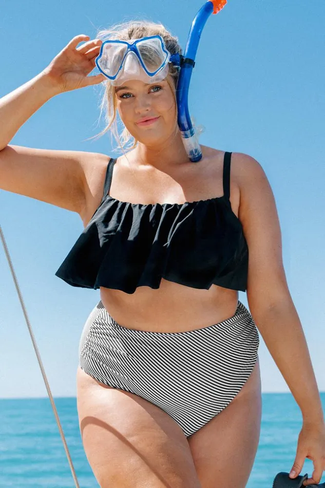 Women Plus Size and Curve Bikinis Cupshe Ruffle Plus Size Bikini With High Waisted Bottom Blackwhite Women Plus Size and Curve Bikinis Cupshe Ruffle Plus Size Bikini With High Waisted Bottom Blackwhite