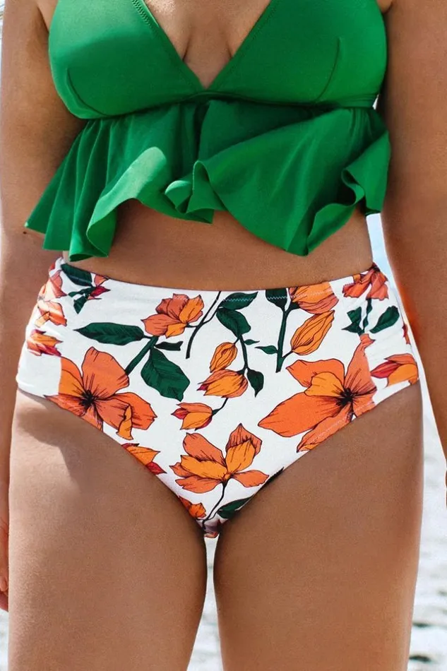 Women Plus Size and Curve Bikinis Cupshe Zoe Floral High Waisted Plus Size Bikini Bottom Multicolor Women Plus Size and Curve Bikinis Cupshe Zoe Floral High Waisted Plus Size Bikini Bottom Multicolor