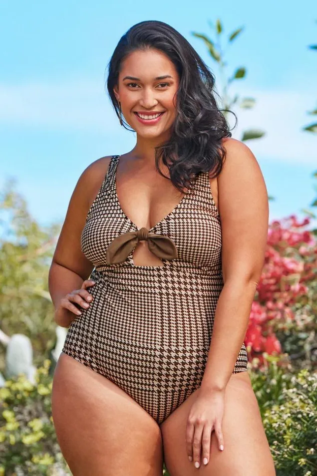 Women Plus Size and Curve Swimsuits Cupshe Rachel Houndstooth Plus Size One Piece Swimsuit Brown Women Plus Size and Curve Swimsuits Cupshe Rachel Houndstooth Plus Size One Piece Swimsuit Brown