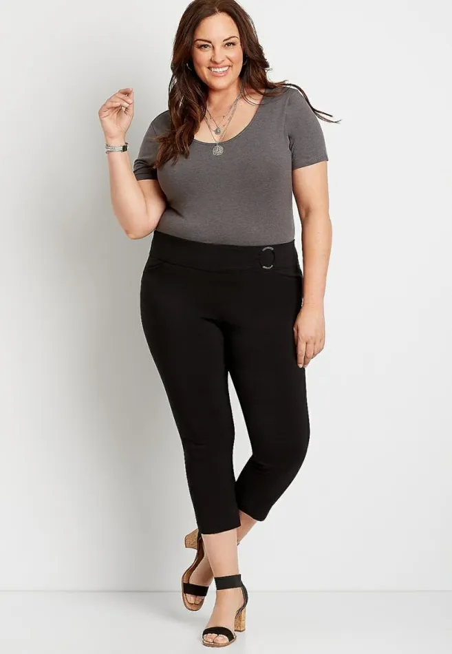 Women Plus Size Bengaline Cropped Pant Maurices Plus Bottoms