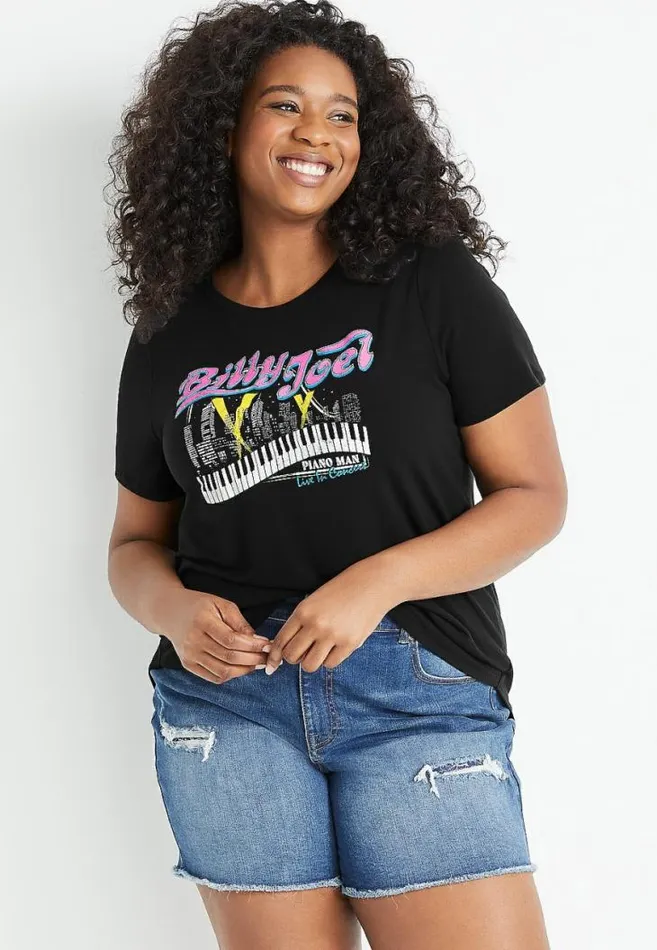 Women Plus Size Billy Joel Graphic Tee Maurices Plus Tops