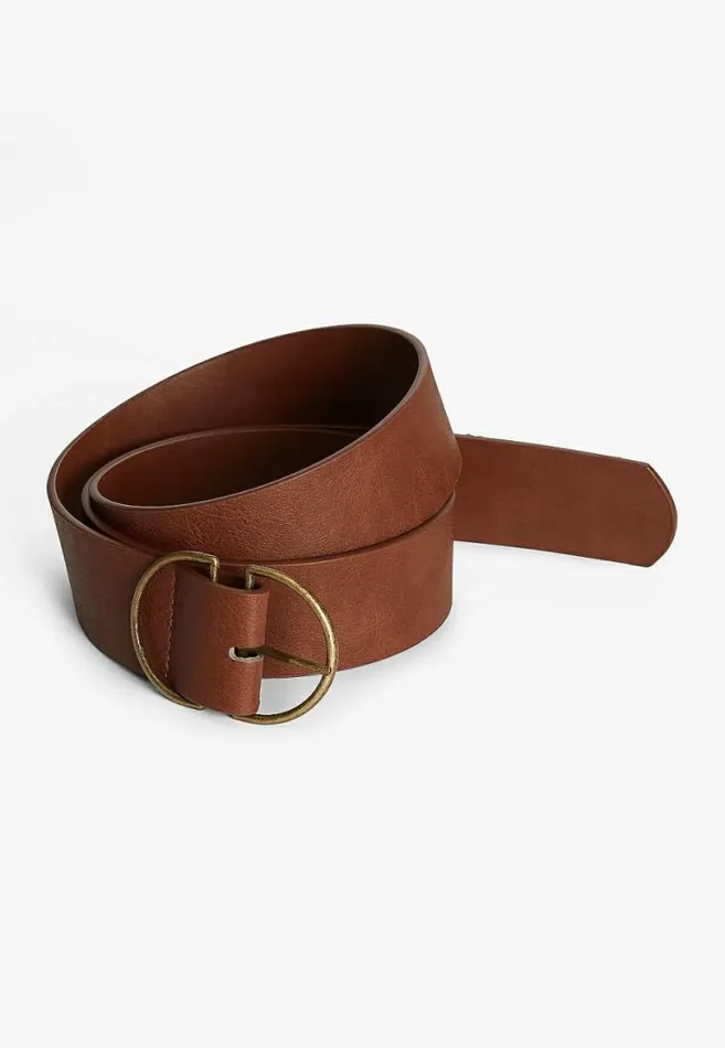 Women Plus Size Brown Double Buckle Ring Belt Maurices Belts