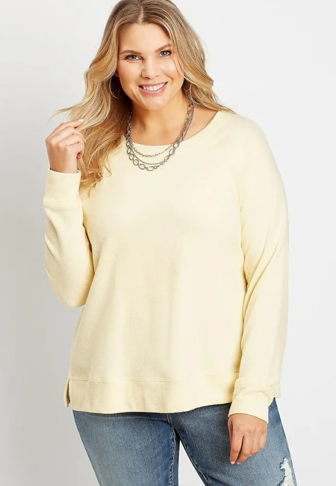 Women Plus Size Crew Neck Sweatshirt Maurices Plus Tops