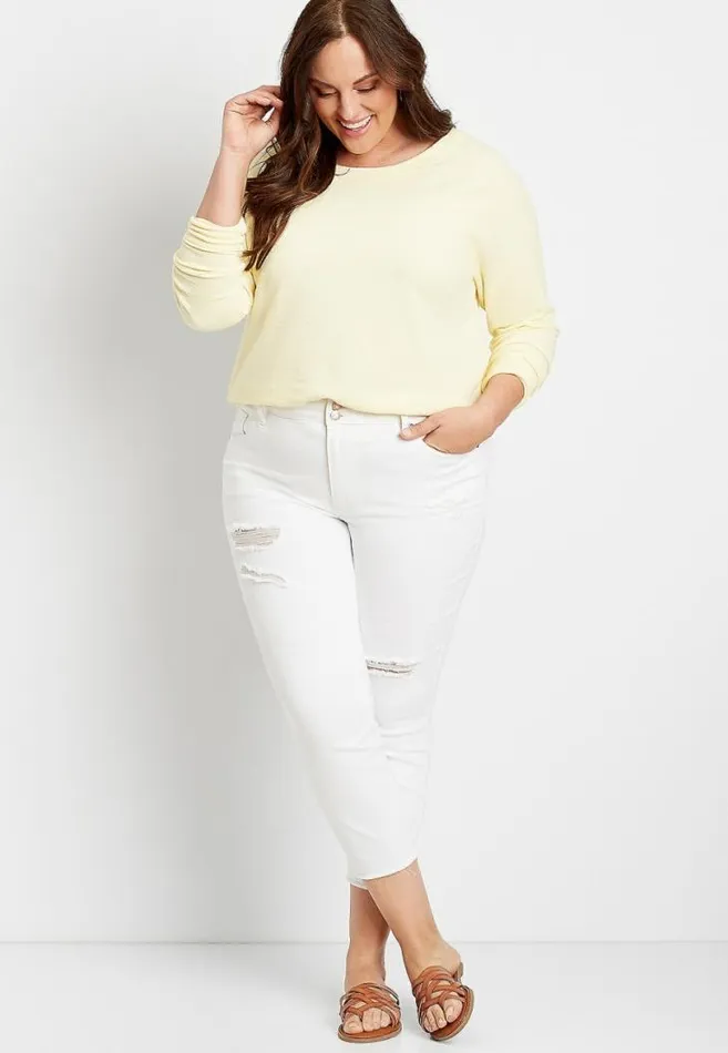Women Plus Size Crew Neck Sweatshirt Maurices Plus Tops