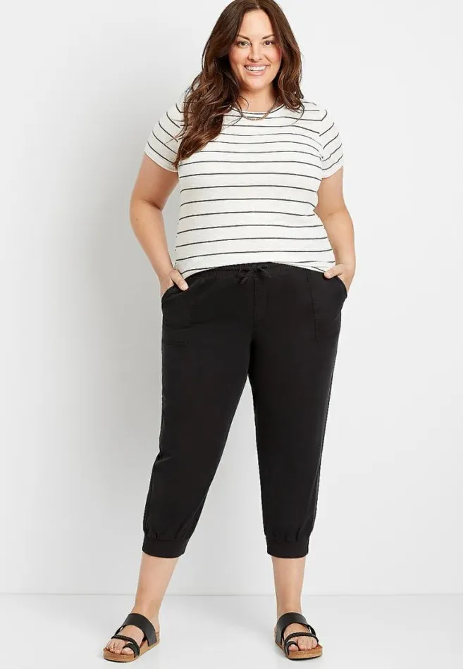 Women Plus Size Cropped Jogger Pant Maurices Plus Bottoms