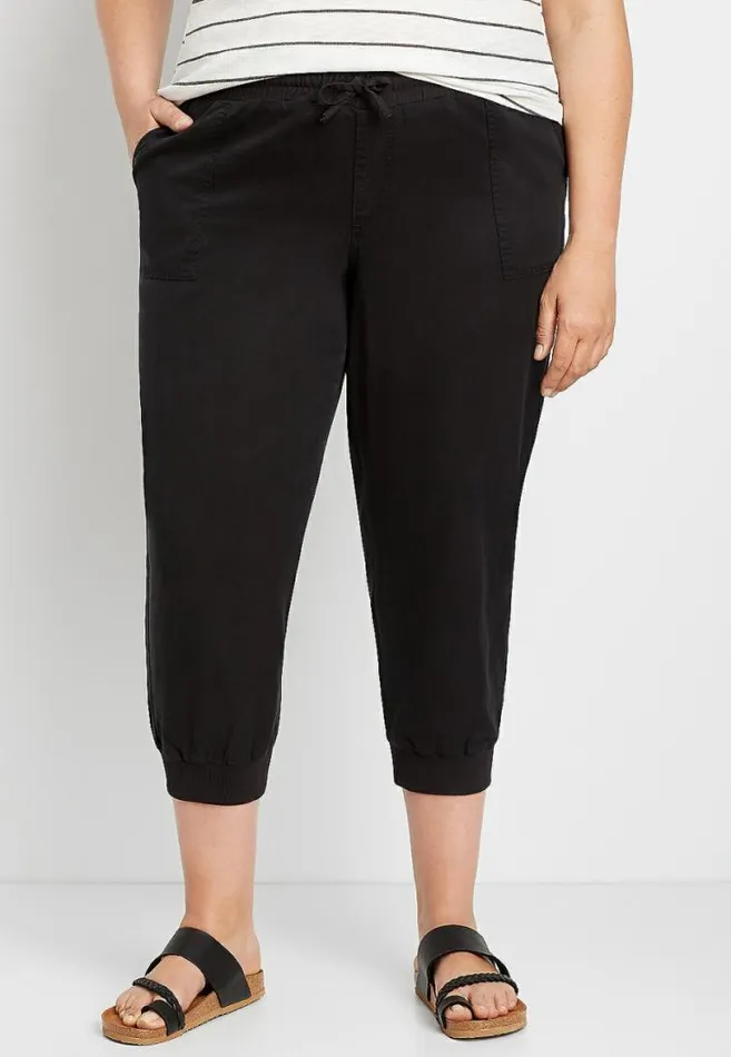 Women Plus Size Cropped Jogger Pant Maurices Plus Bottoms