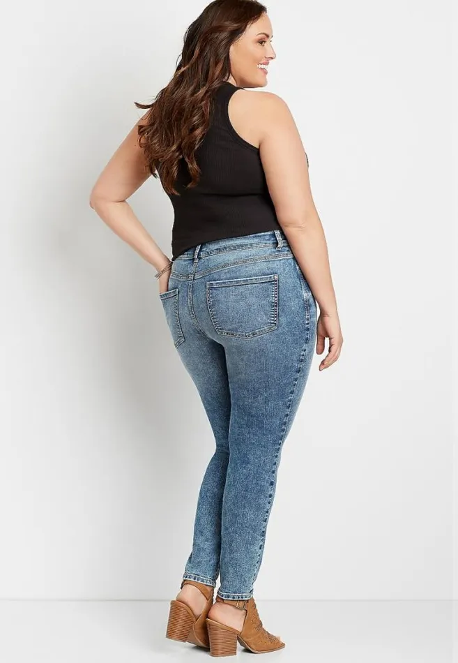 Women Plus Size Everflex High Rise Light Wash Skinny Jean Maurices Plus Jeans