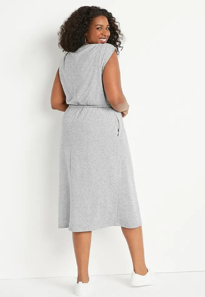 Women Plus Size Gray 247 Boyfriend Midi Dress Maurices Plus Dresses and Jumpsuits
