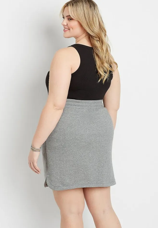 Women Plus Size Heather Gray French Terry Skirt Maurices Plus Bottoms